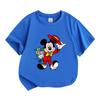 Kids Boys Girls 100% Cotton Crew Neck Short Sleeve T-Shirt, Cartoon Cute Mouse Holding Flowers Taking Hat Off Graphic Casual Soft Breathable Tee for D