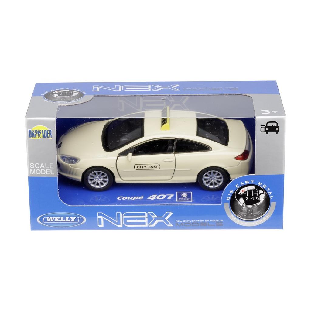 Modell 1:34, Peugeot Coupe 407 TAXI, cremeweiß