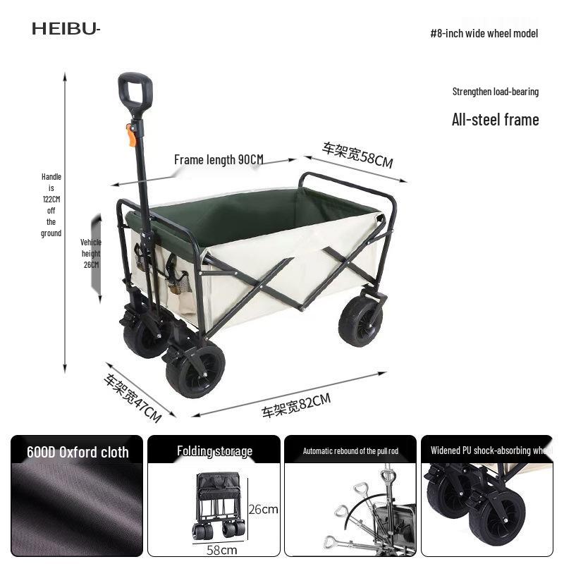 Portable Folding Camping Trolley for Outdoor and Grocery Use