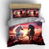 Horse Sunset Art Decor Set Bedding Set with 1 Duvet Cover 2 Pillowcases Single Double King Queen, Gift
