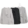Daily Order Chiffon Ribbon Pullover Long Sleeves Shirt Women's Color Stripes Professional Commute Bottoming Shirt Autumn Price Reduction Promotion
