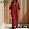 Women's Fashion Summer Spring Solid Color Print V-Neck Short Sleeve Casual Dresses