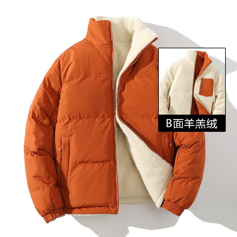

[Двусторонняя носка] 2025 зима новая японская двусторонняя хлопковая куртка из овечьей шерсти для подростков уличный трендовый бренд хлопковая куртка 3XL