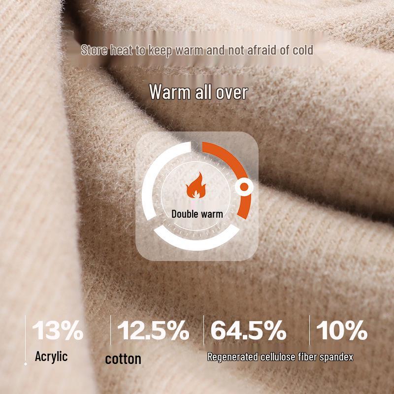 Women's Thermal Velvet Underwear Set - Antibacterial & Self-Heating Leggings with Mask