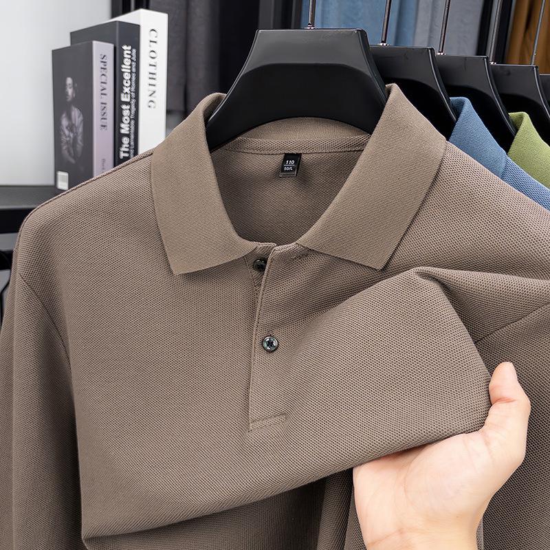 Long Sleeve Polo Men's Business Breathable Loose Fit