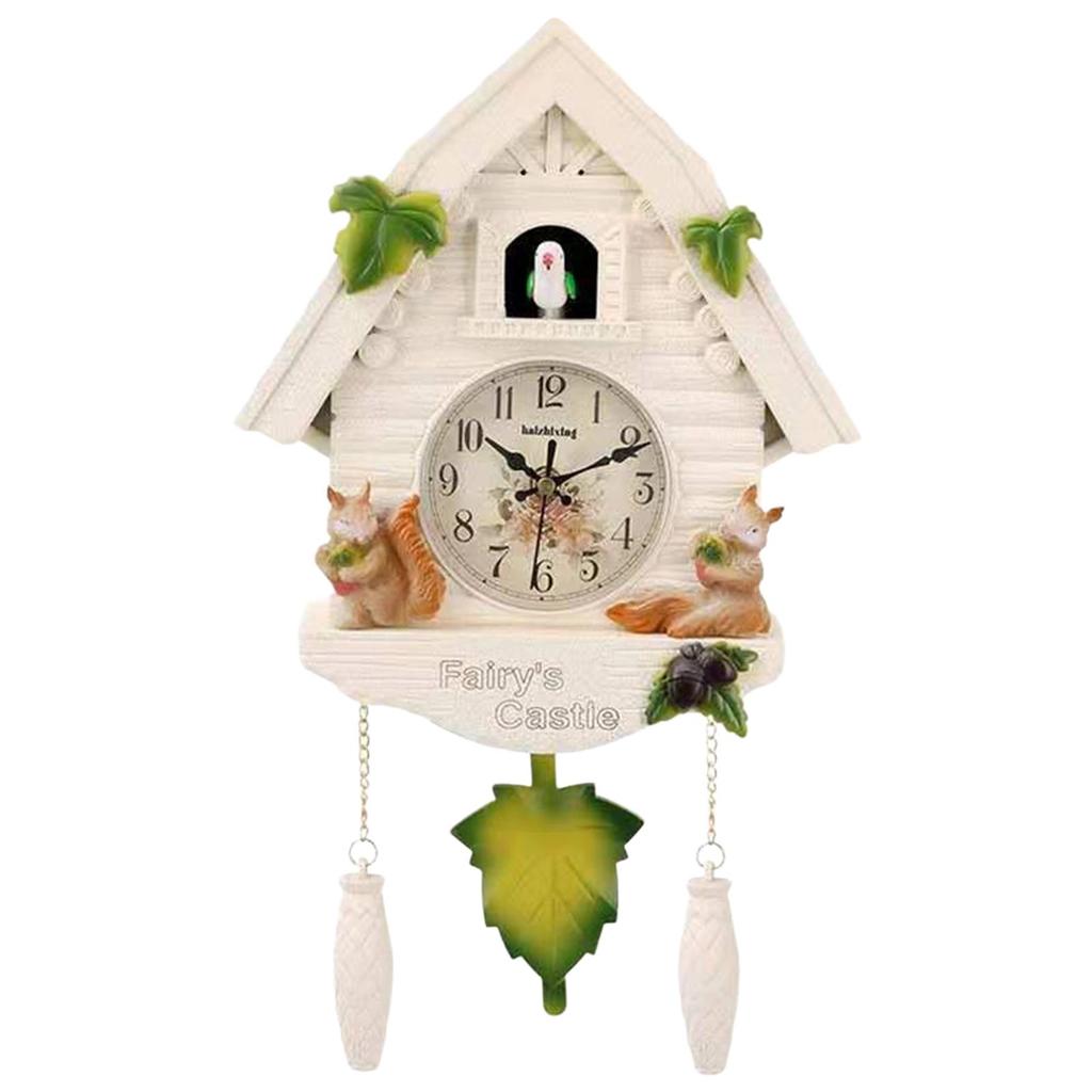 Cuckoo Wall Clock Creative Arabic Numerical Quartz Non Ticking Forest Hanging 3D Pendulum for