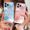Side Lotus White For IPhone 16 Pro Max 15 Pro 14 13 12 Mini 11 XS Max XR 7 8 Plu SE 2022 Tempered Glass Phone Case