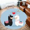 1pc llama love Round Chair mat Area Rug - Non-Slip, Floor Mat for Office, Bedroom, and Indoor Decor c1125021