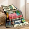 Chemistry Periodic Table of Elements Flannel Throw Blanket – Soft Cozy All-Season Polyester Colorful Educational Design with Scien