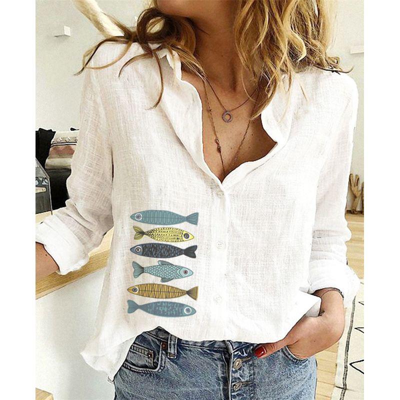Casual Loose Long Sleeved Linen Shirt Casual Loose Long Sleeves Linen Shirt