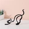 Minimalist Art Home Ornament Abstract Line Ornament Cat Sculpture Art Sculpture Cat Decoration
