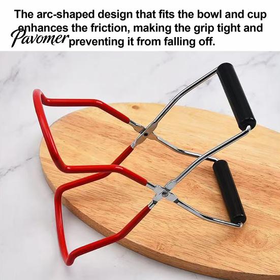 Canning Jar Grabber Tool Stainless Steel Tongs, Multipurpose Kitchen Lifter Plate Bowl Safe Handling Gripper, Non Slip Heat Resistant Clamp