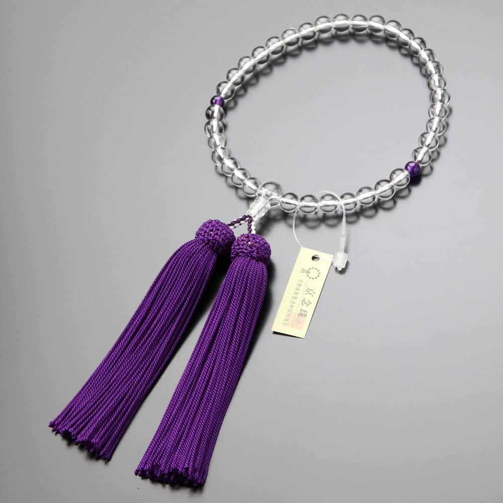 Prayer Beads for Women Approximately 7mm Genuine Crystal 2 Heaven Amethyst Pure Silk Tassel Prayer Beads Kyoto Prayer Beads Kyoto Amethyst February