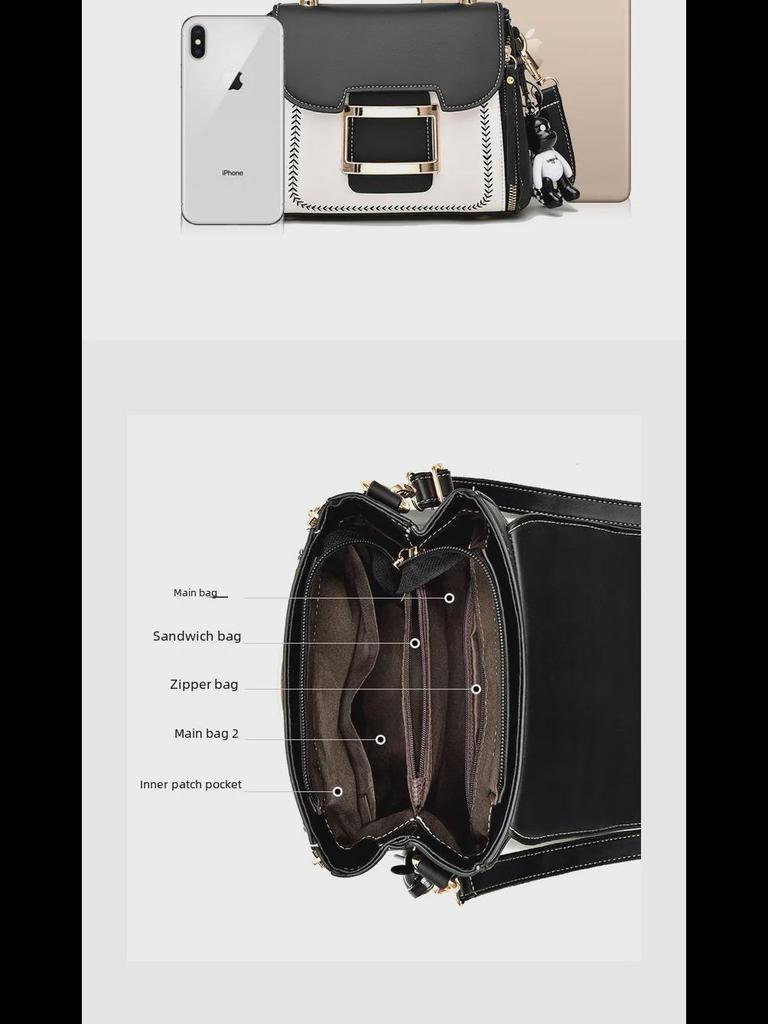 2021 Women's Large-Capacity Shoulder Bag: European & American Fashion, Handheld Messenger Square Bag