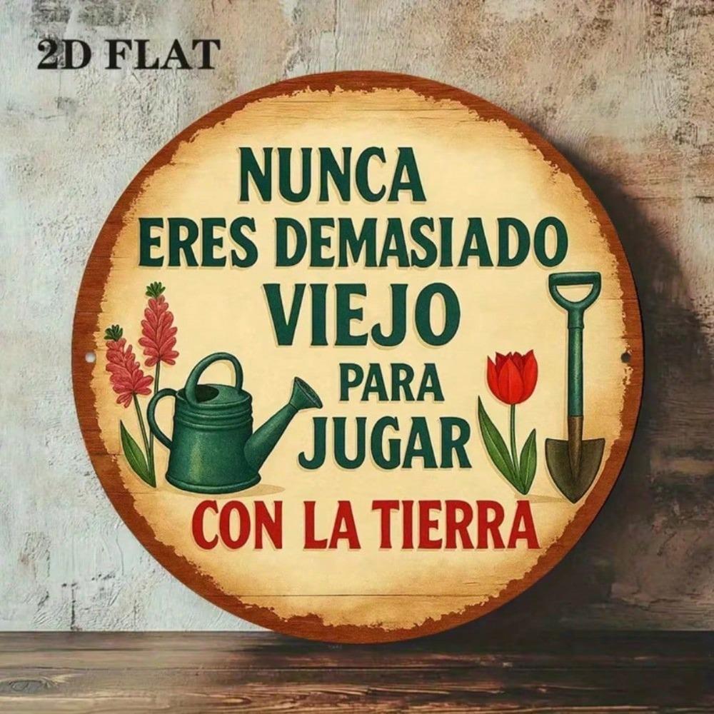 Vintage French Aluminum Round Wall Art Rustic Metal Sign Garden Balcony Home Cafe Farm Decoration 20.32cm