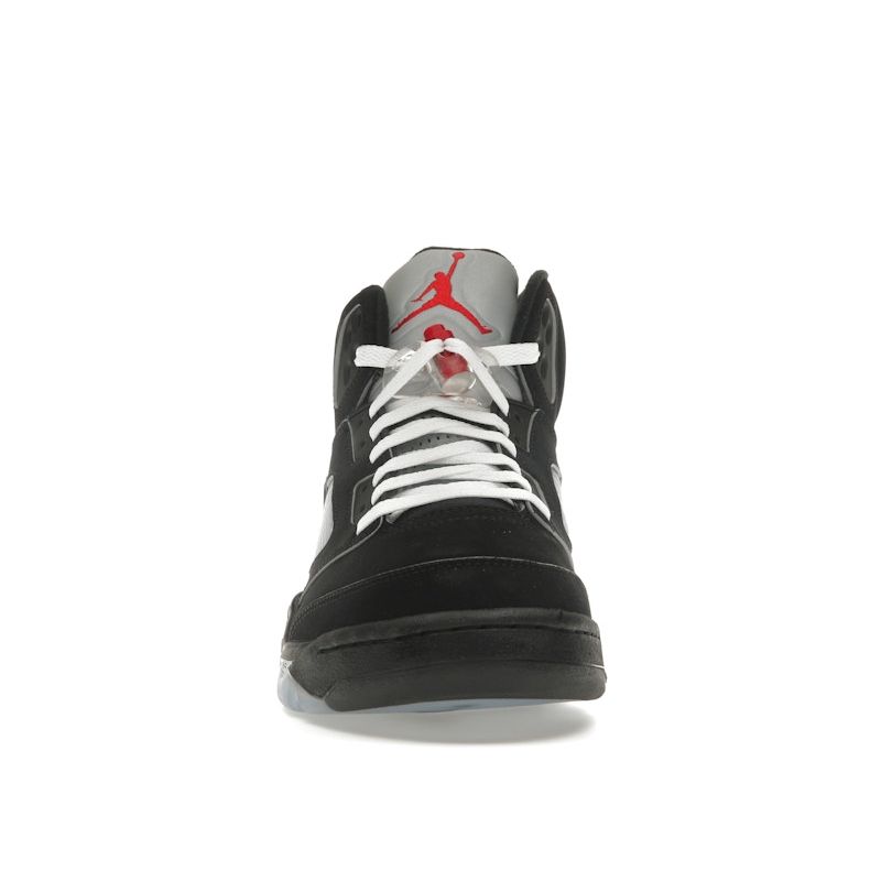 Air Jordan 5 Retro OG Black Metallic Reimagined Men Sneakers White Metallic-Silver Fire-Red HF3975-001