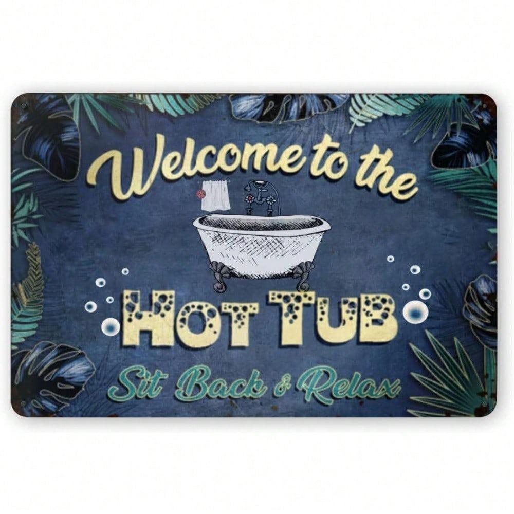 Vintage Tin Welcome Sign Metal Wall Art Rustic Home Bar Cafe Decor