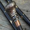 Messingkopf Griffstil Designer Viktorianischer Holzspazierstock Schaft Stock Geschenk
