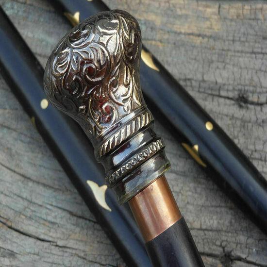 Messingkopf Griffstil Designer Viktorianischer Holzspazierstock Schaft Stock Geschenk