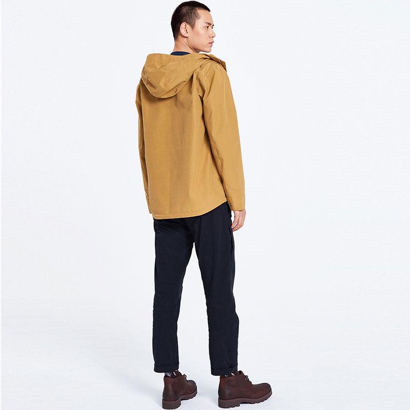 Timberland Solid Color Packable Hooded Jacket Men Jackets Wheat A1ZQZ-P47