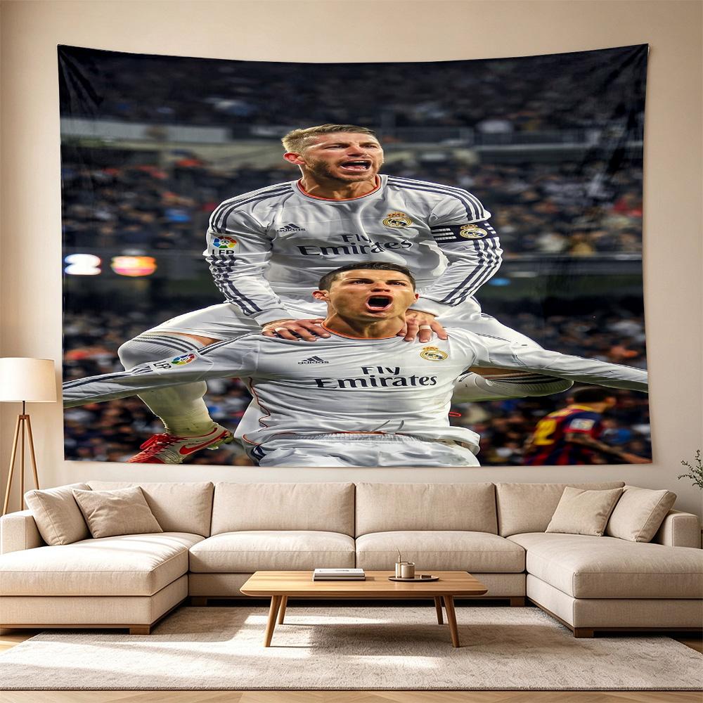 Ronaldo's Manchester Celebration Large Wall Tapestry,Ideal for Office Backdrops, Holiday Gifts, Home Decor (Living Room, Bedroom, Dorm, Parties), and