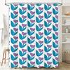 Modern Simple Blue Green Flower Print Shower Curtains for Bathroom Decor Purple Floral Pattern Bath Linen Set 3D Waterproof Fabr