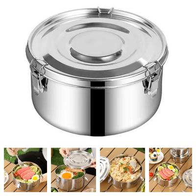 Round Lunch Box 304 Stainless Steel Bento Box High Quality Food Container  Picnic