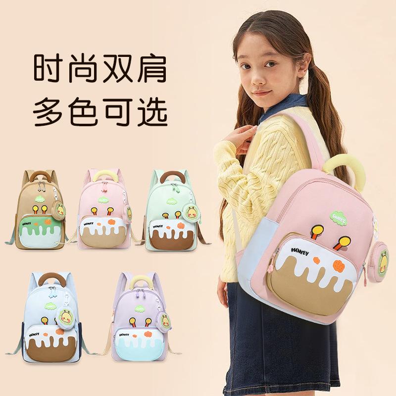 Cartoon Kids Backpack for Elementary School Students Grades 1-6, Large Capacity Lightweight School Bag, Boys Girls Bookbag