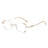 High-end Simple Frameless Presbyopia Eyeglasses Super Light Unisex Anti-Blue Light Diamond Reading Glasses Gentlewoman Eyewear