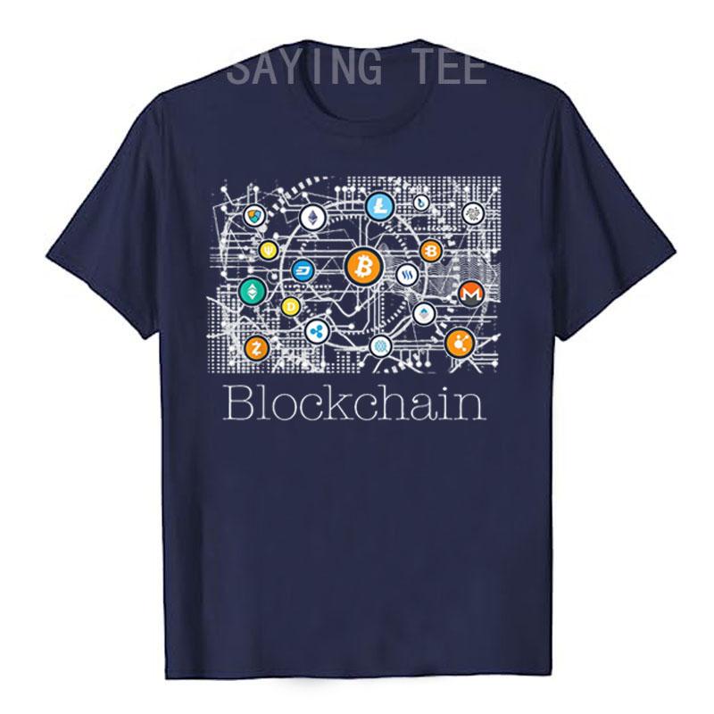 Blockchain Cryptocurrency Tshirt BitCoin Crypto BTC Gift Funny Investor Graphic Tee Tops Unisex Clothing Customized Product Cotton