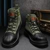 Men's Anti-Collision Shell Toe Martin Boots - Canvas Work Boots for Autumn/Winter 2023