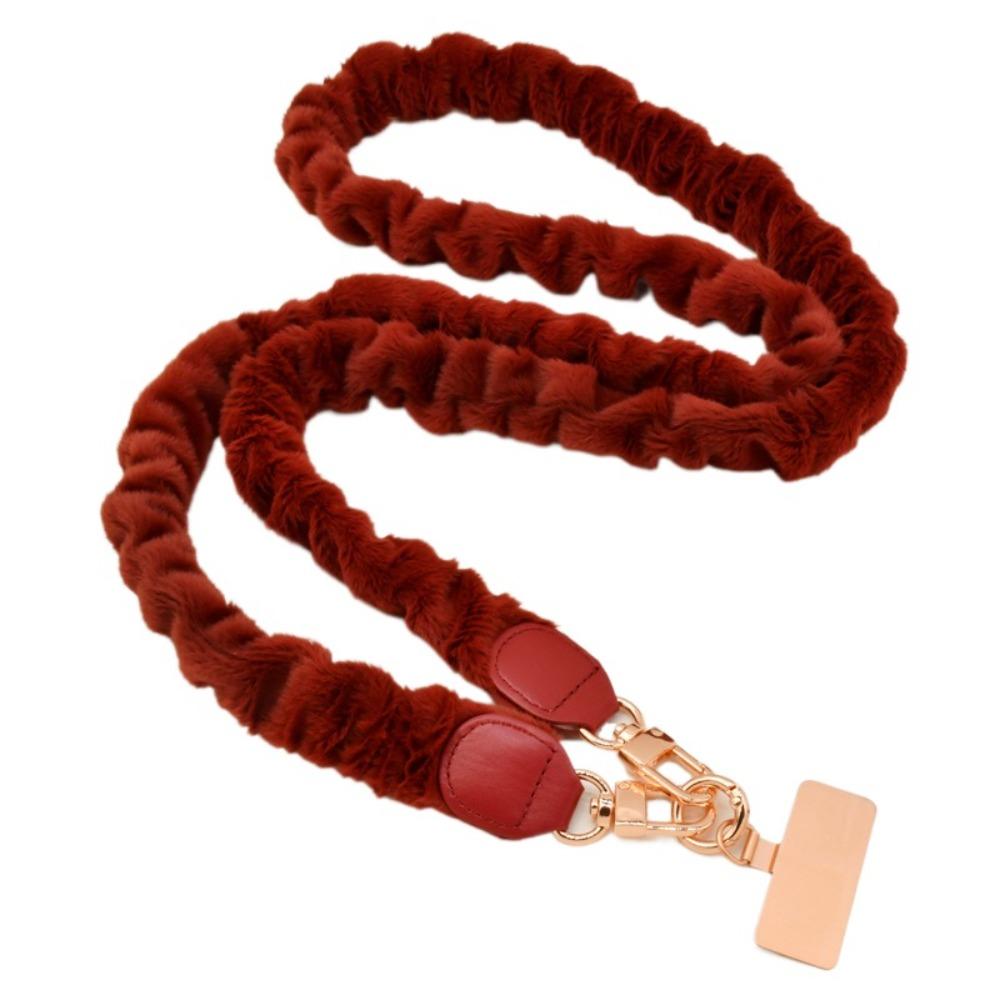 

Подвесной на шею ремешок для мобильного телефона Плюшевая веревка Цепочка для мобильного телефона Путешествия На открытом воздухе вино красного
