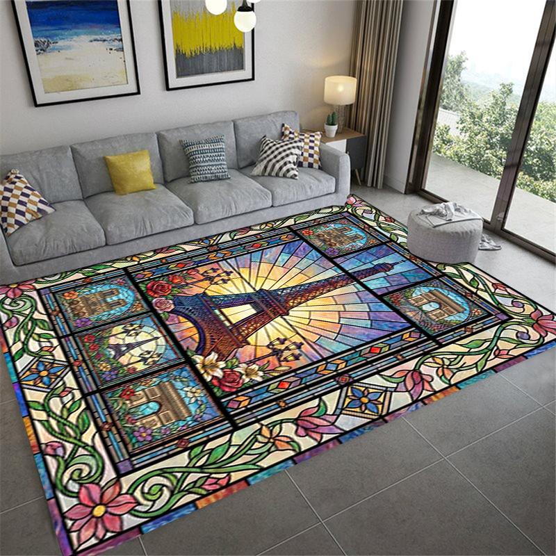 2025 New Paris Eiffel Tower Carpet Rug for Living Room Bedroom Home Sofa Decoration,Kids play Non-slip Floor Mat87