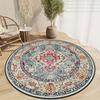 Bohemian Ethnic Style Living Room Round Rug Bedroom Non-slip Machine Washable Bedside Mat Soft Fluffy Decorative Home Carpet