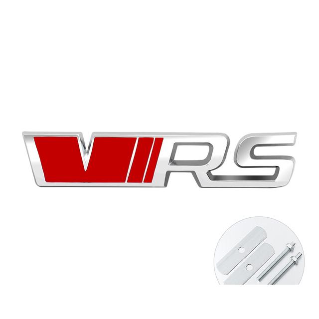 AAAIY1 3d Metal Logo VRS Emblem Letters Car Front Grill Badge For Skoda Fabia 1 MK1 Kodiaq Ocavia 2 3 MK3 MK2 VRS Sticker Accessories