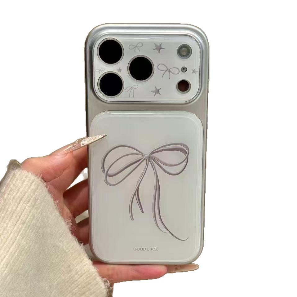Ins bow stars for iPhone17promax Apple 16/15/14 Pro phone case seconds become female