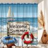 Nautical Summer Beach Shower Curtain Coastal Ocean Waterproof Bathroom Decor Polyester Ship Theme Curtain