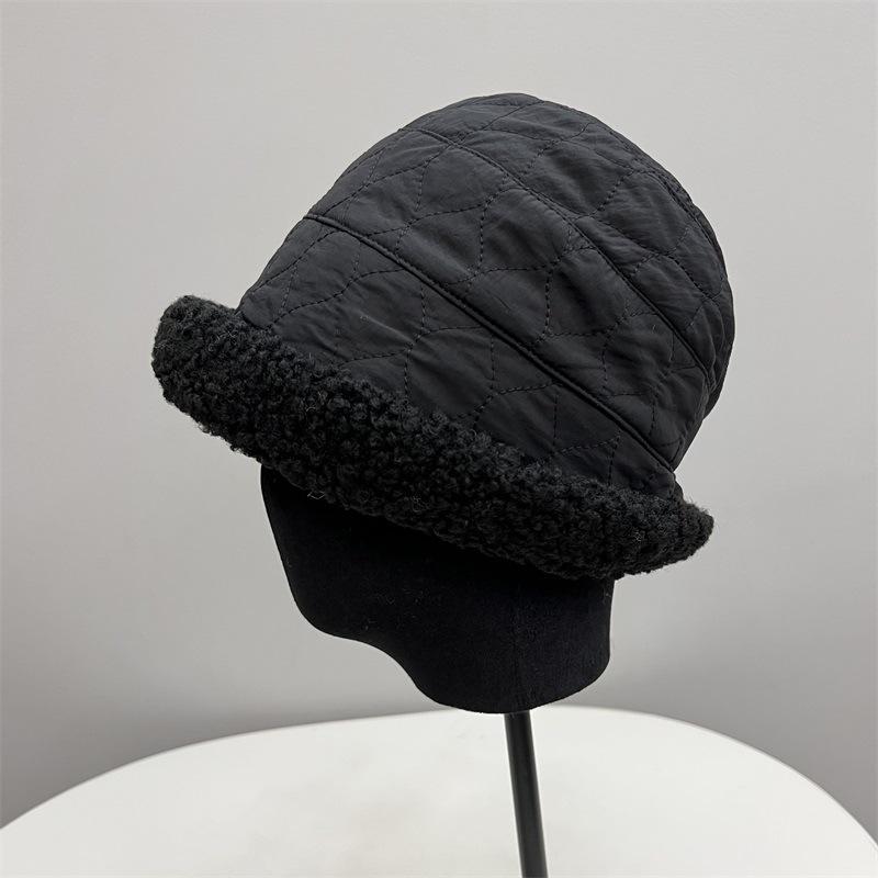 

Персонализированный флисовый головной убор с отворотом из овечьей шерсти, женский, новый, осенне-зимний, теплый, с защитой ушей, монгольская шапка, шапка-пуловер M（56-58cm） чёрный