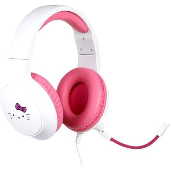 Casque Gaming Filaire - KONIX - Hello Kitty - Microphone - Câble 1,5 m - Jack 3,5 mm