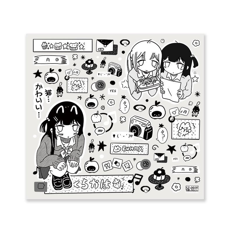 

Набор милых наклеек для дневника в стиле Sky Manga и декор для чехла iPhone 17 Pro Max. 12x13 cm