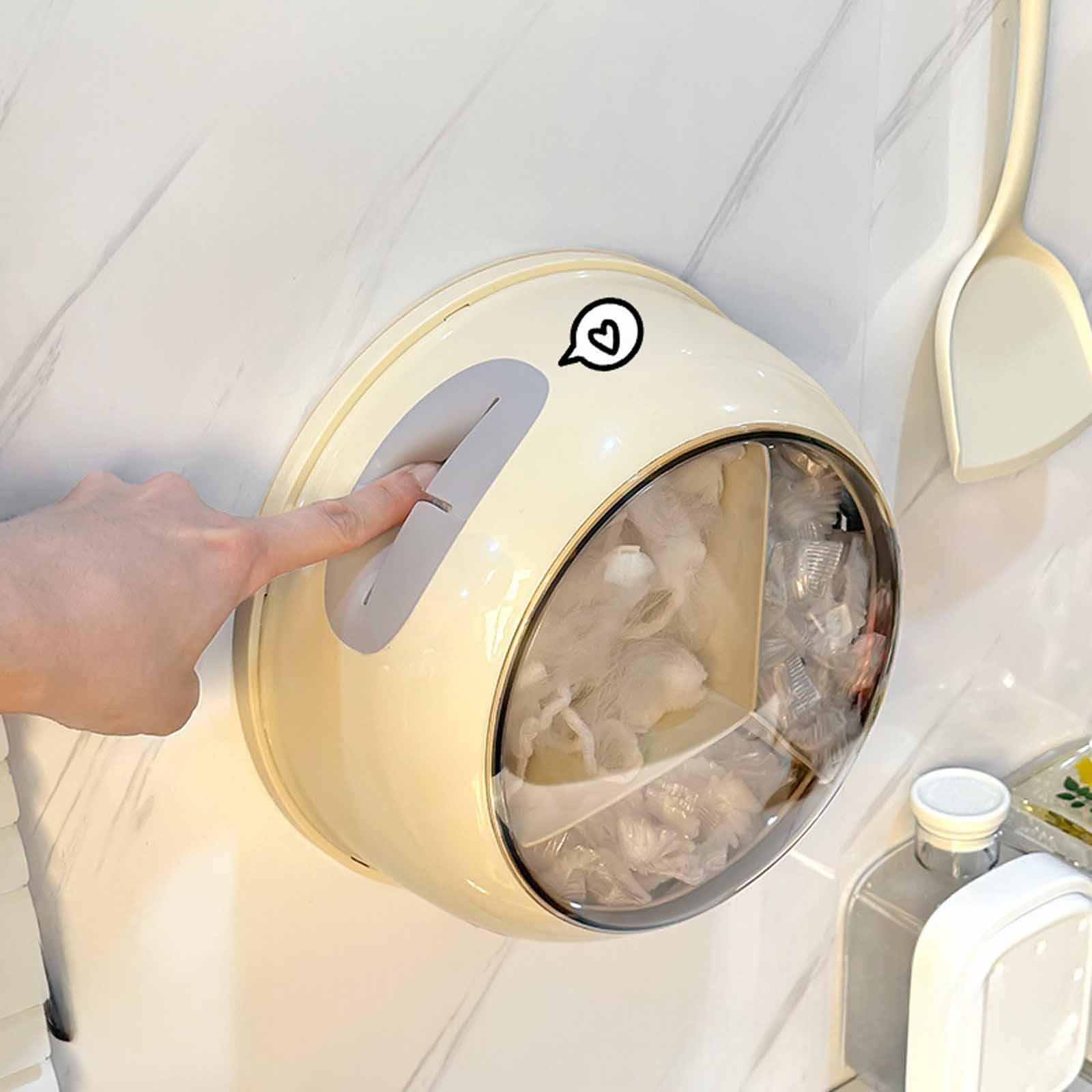 

Коробка для хранения пакетов для сохранения свежести, Вращающийся кухонный органайзер, Настенный домашний декор, Декоративный универсальный диспенсер для пищевой пленки