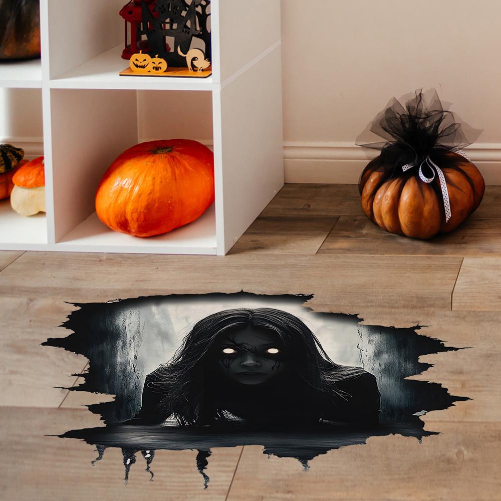 Halloween Scary Wall Breaking Female Ghost Living Room Home Stickers Decor