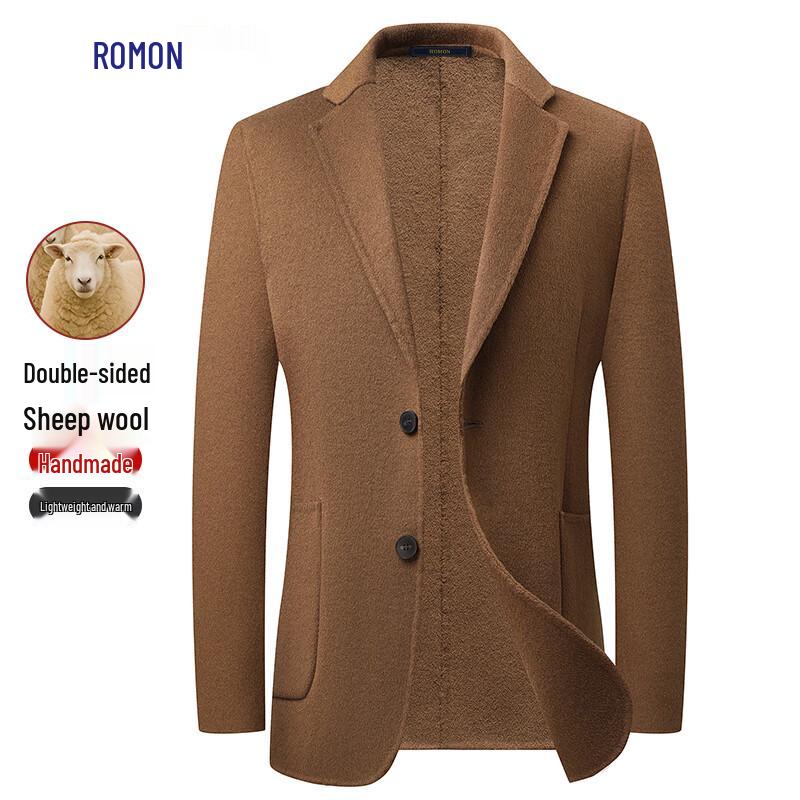 Romon Men s Double-Faced Wool Blend Blazer 3XL