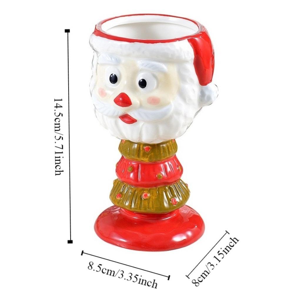 Cartoon Ceramic Ice Cream Cup Water Cup Christmas Mousse Mug Santa Claus Goblet  Xmas Gift