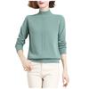 Women's Fashion Solid Color Half High Neck Long Sleeve Underlay Knitted Sweater