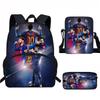 Set Zaino Scolastico per Bambini a Tema Messi con Borsa a Tracolla Astuccio per Studenti Elementari