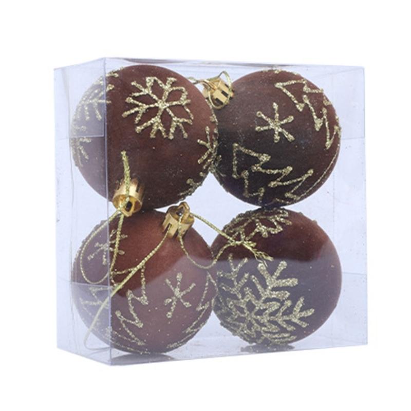 4Pcs Shatterproof Christmas Baubles Ball Hanging Ornament Christmas Tree Decoration For Wreath Mantels Winter Holiday