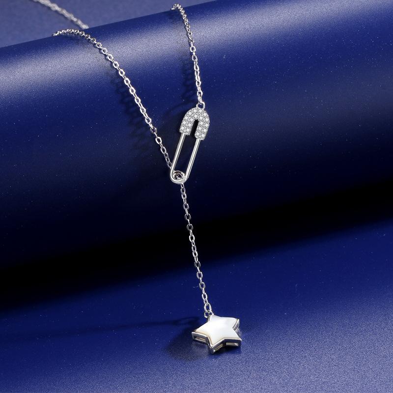 Pin Star Tassel Necklace Women'S Fashion Exquisite Personality Niche Design Pendant Collarbone Chain Women Premium