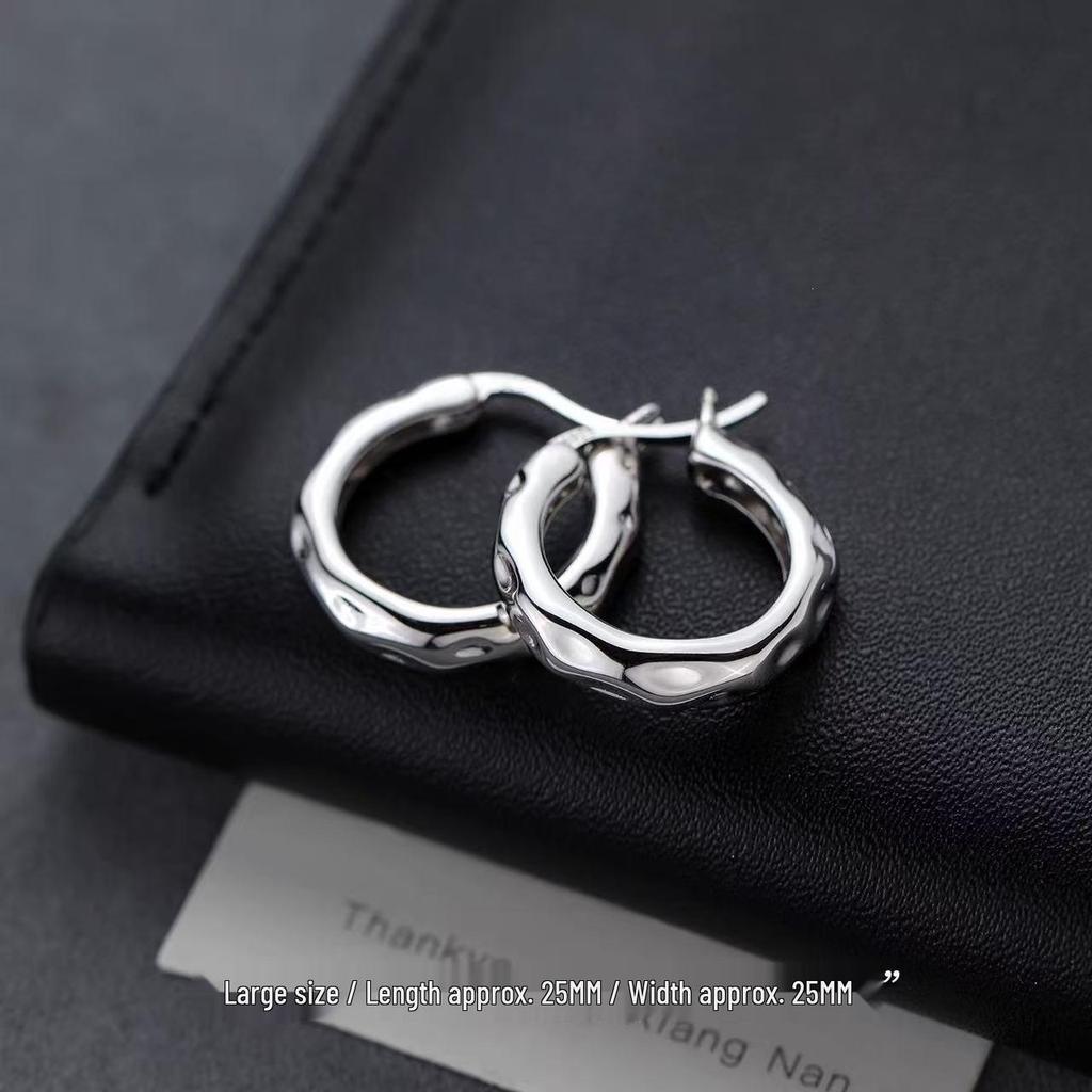 925 Sterling Silver Hoop Earrings - Niche Design, New 2025 High-End Style for Women