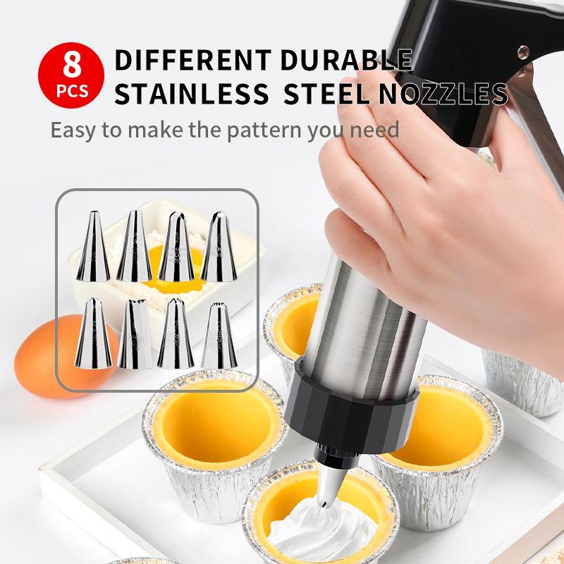 Stainless Steel Cookie Press Set Christmas Cookie Press Gun, 13 - Piece Multi - Nozzle Decorating Kit Biscuit making machine
